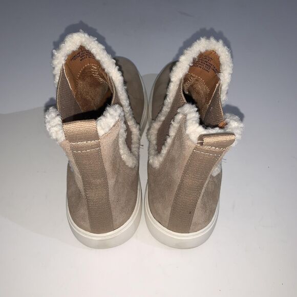 Lucky Brand Shoes Womens 9.5M Tan Faux Fur Trim Kichai Slip On Sneaker Boots - Picture 6 of 8